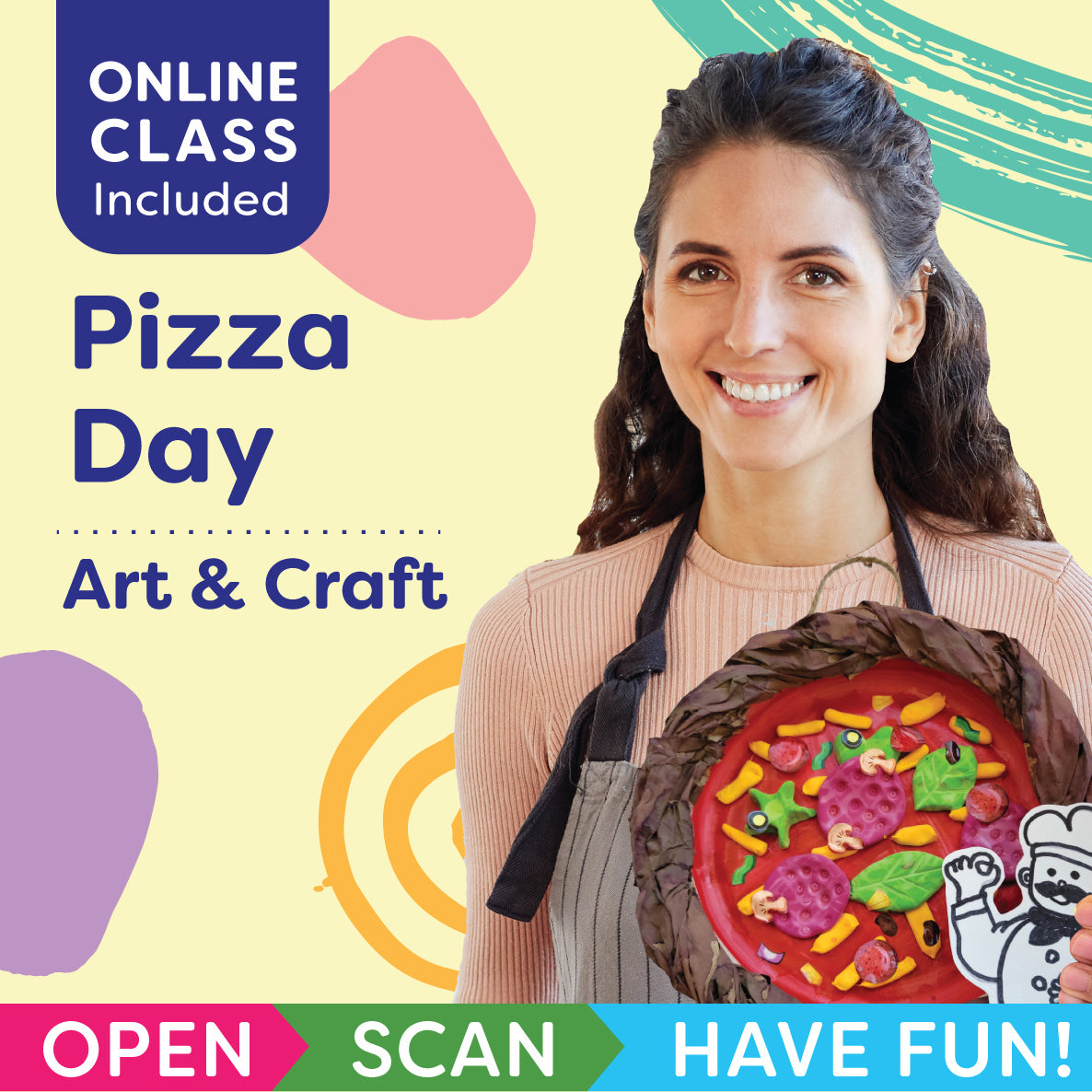 Pizza Day Art & Craft Kit / Step by Step Tutorial Video Included/ Food  Craft for 5-10yrs/ Art and Craft kit for kid